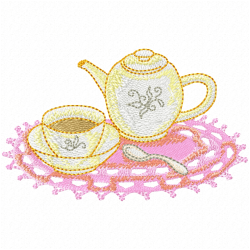 Teapots Embroidery Design 7 Teapots Embroidery Design 7